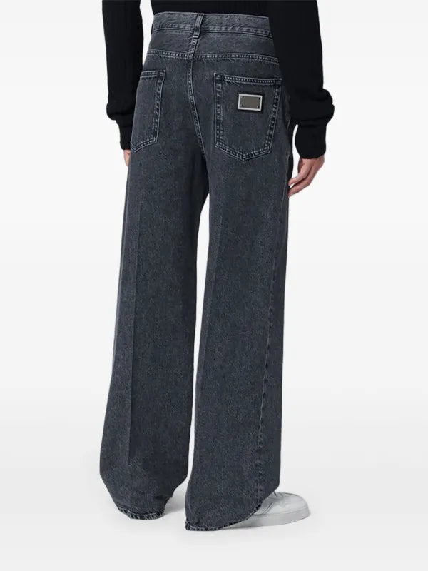 D&G Wide-Leg Black Jeans