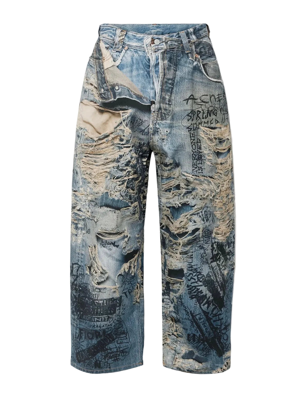 Wide Leg Printed Jeans