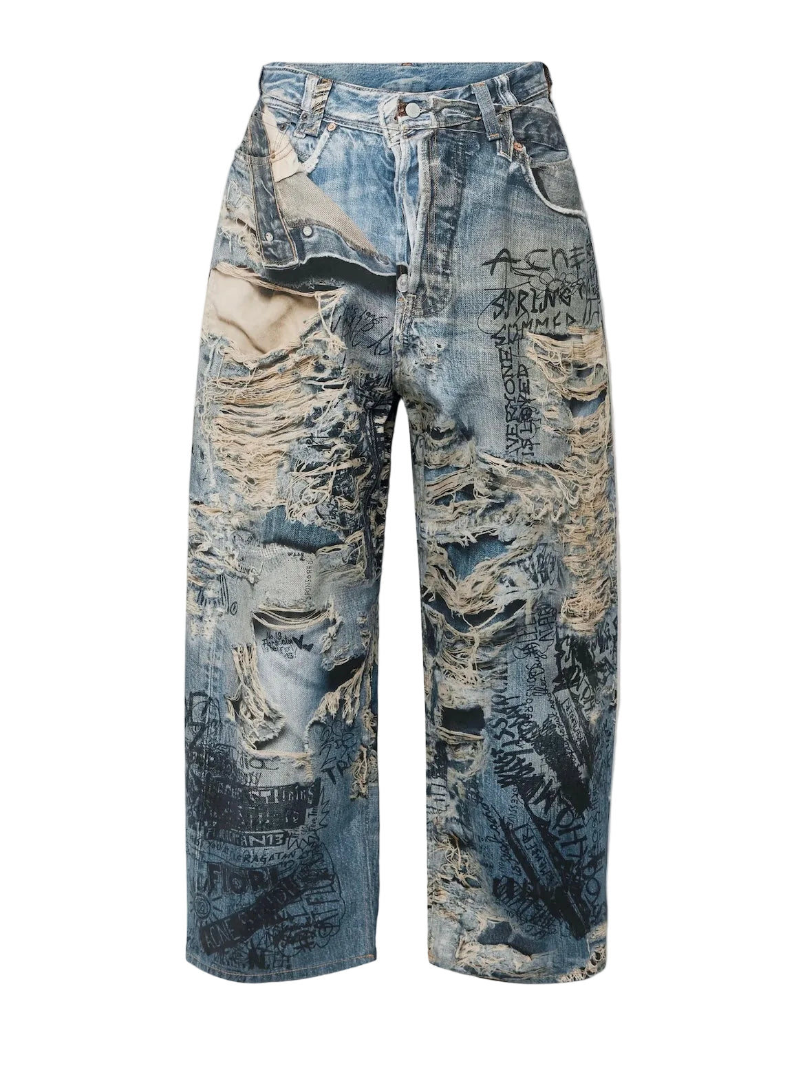 Wide Leg Printed Jeans