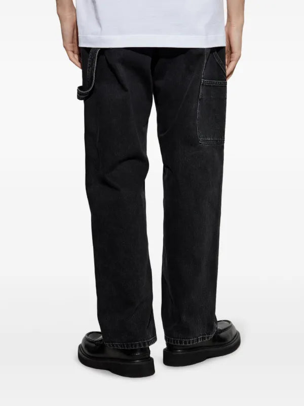 D&G Appliqué Black Straight Jeans