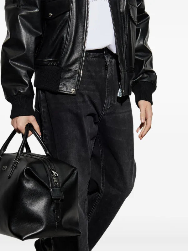 D&G Appliqué Black Straight Jeans