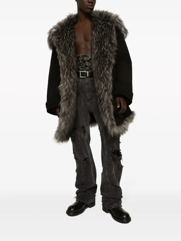 D&G Distressed Straight-Leg Jeans
