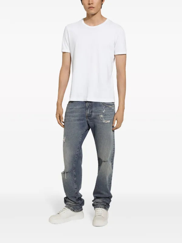 D&G Loose-Legged Distressed Jeans