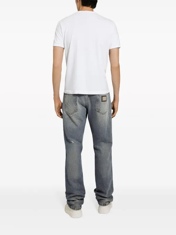 D&G Loose-Legged Distressed Jeans