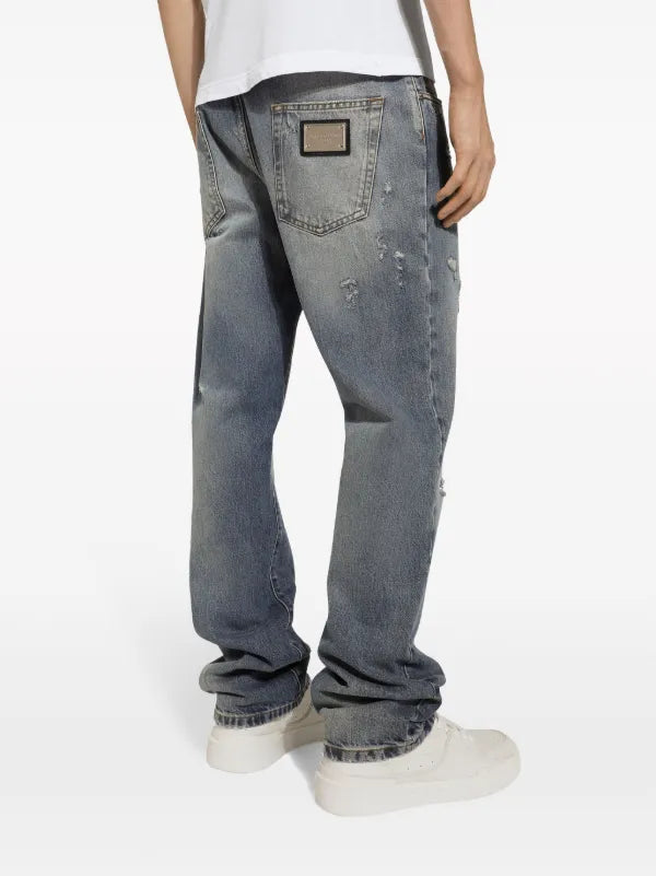 D&G Loose-Legged Distressed Jeans