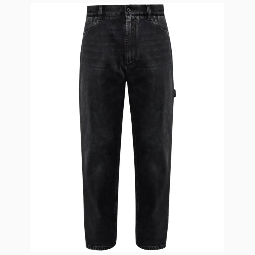 D&G Appliqué Black Straight Jeans