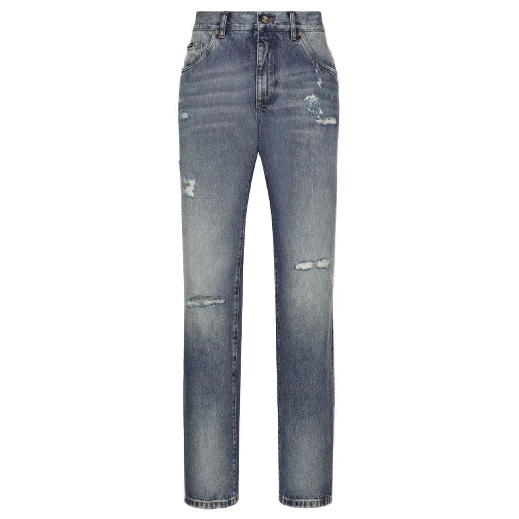 D&G Loose-Legged Distressed Jeans