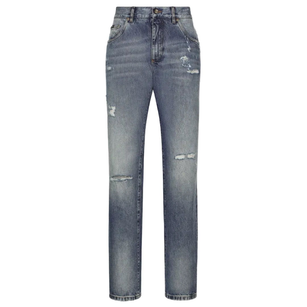 D&G Loose-Legged Distressed Jeans